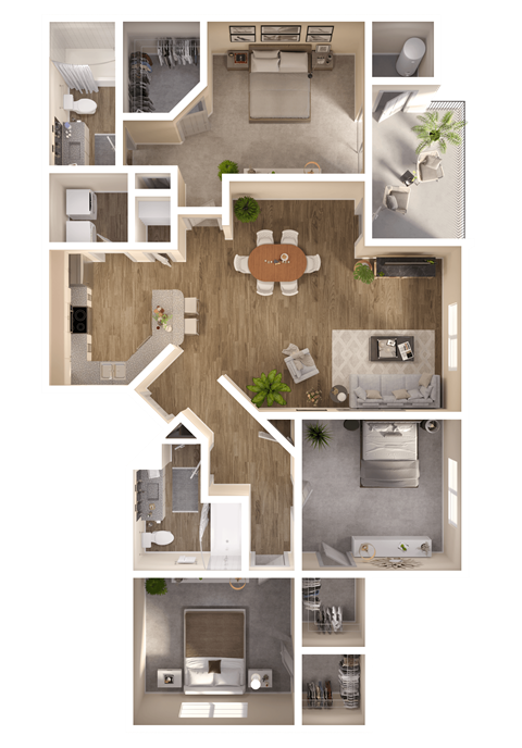 a floor plan of a house with a bedroom and a living room